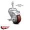 Service Caster 3.5 Inch Maroon Polyurethane Swivel 3/8 Inch Threaded Stem Caster with Brake SCC SCC-TS20S3514-PPUB-MRN-TLB-381615 - alternate 2